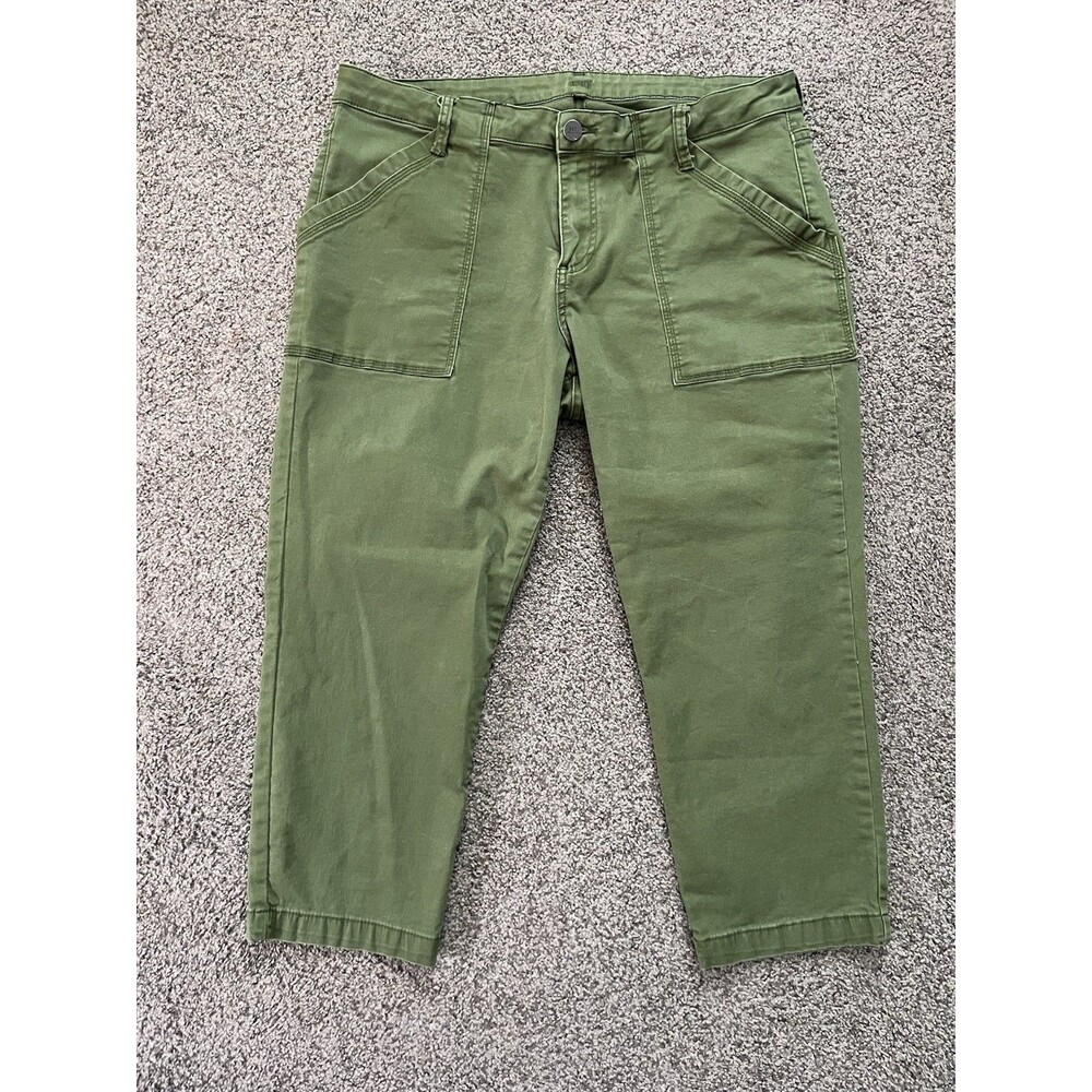 Kut From the Kloth crop straight leg Capri jeans size 18 Olive Green